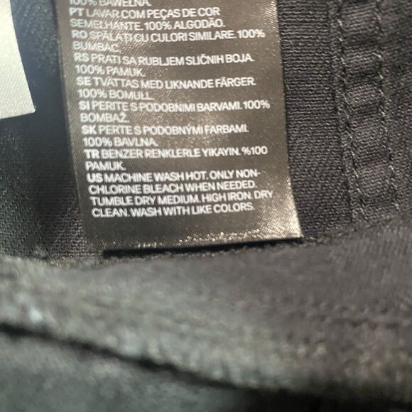 NWT H&M DIVIDED Denim Mini Skirt Button Front A Line Cotton Short Womens 6 Black - Picture 6 of 8